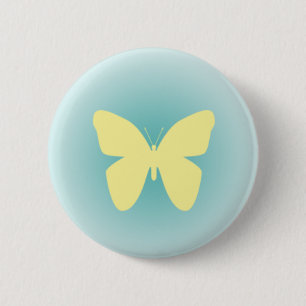 Yellow Butterfly 6 Cm Round Badge
