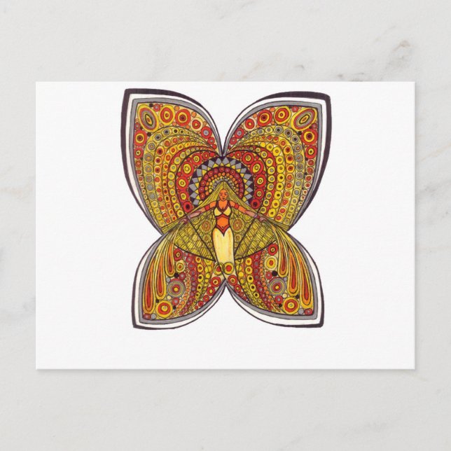 Yellow Butterfly Angel Postcard (Front)