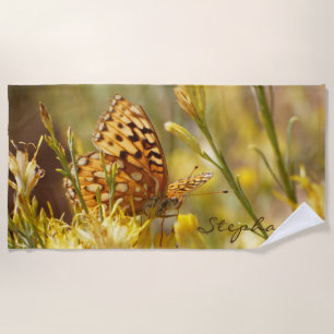 Yellow Butterfly Beach, Name, Beach Towel