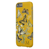 Yellow Butterfly Botanical, Monogrammed Case-Mate iPhone Case (Back Left)