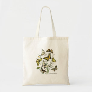 Yellow Butterfly Botanical Tote Bag
