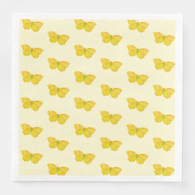 Yellow Butterfly Common Brimstone flying    Napkin (Front)