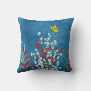Yellow Butterfly Cushion