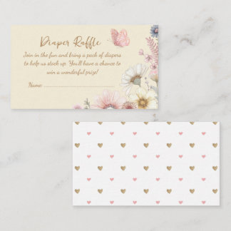 Yellow Butterfly Diaper Raffle Enclosure Card