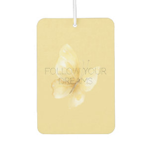 Yellow Butterfly Dreams Car Air Freshener