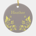 Yellow Butterfly Floral Ornament