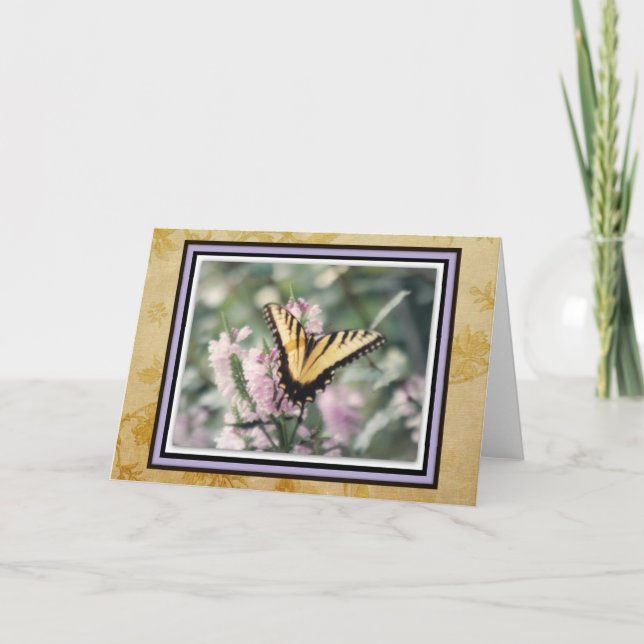 Yellow Butterfly Greeting Card (Front)