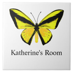 Yellow Butterfly Kids Room Ceramic Tile