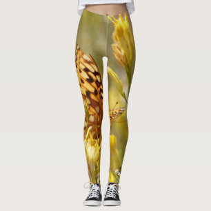 Yellow Butterfly Leggings with Personalised Name