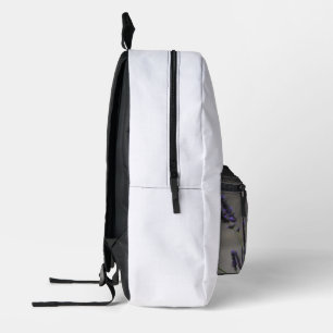 Yellow Butterfly on Purple Lavender Macro Photo Printed Backpack