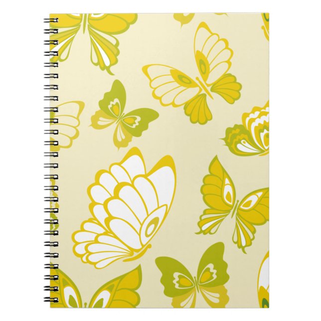 Yellow Butterfly Pattern  Notebook (Front)