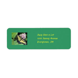 Yellow Butterfly Return Address Label