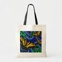Yellow Butterfly Tote Bag