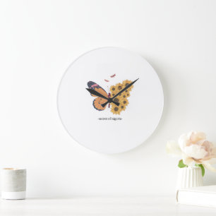 Yellow Butterfly Wall Clock
