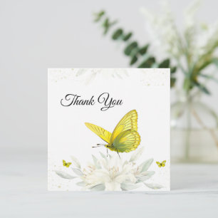 Yellow Butterfly Watercolor Thank You Card