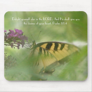 Yellow Butterfly with verse Mouse Pad