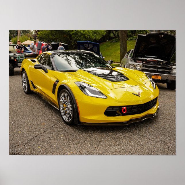 Yellow C7 z07 Package Chevrolet Corvette Poster (Front)