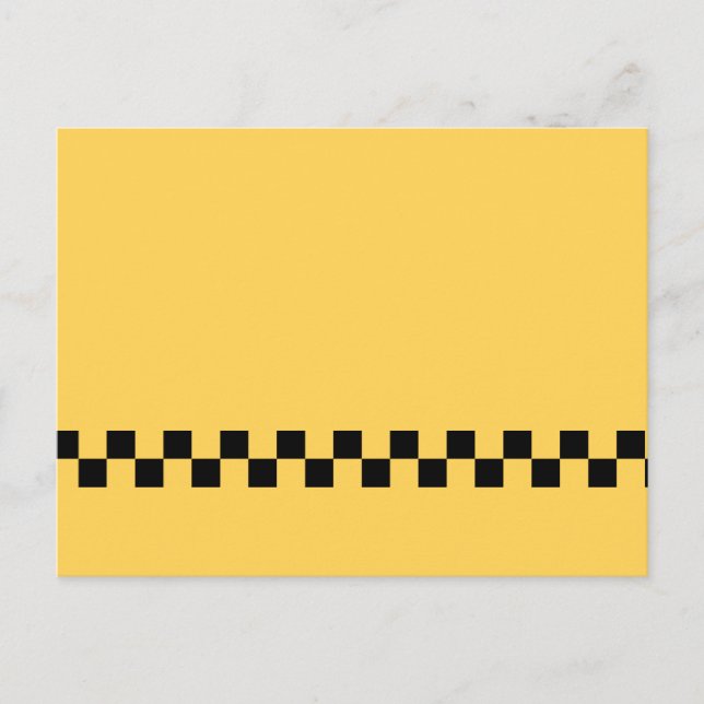 Yellow cab chequered pattern postcard (Front)