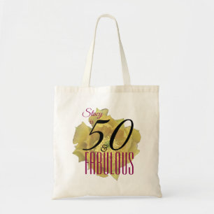 Yellow Cactus Flower 50 and Fabulous Birthday Tote Bag