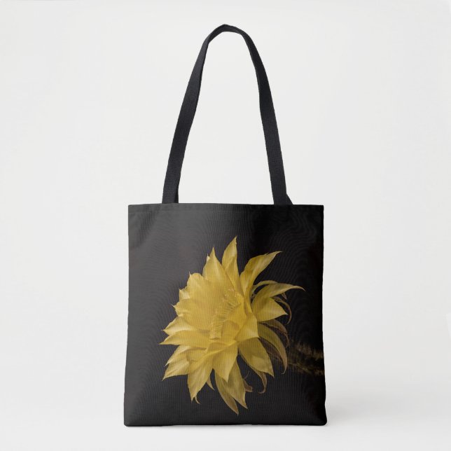 Yellow cactus flower in bloom tote bag (Front)