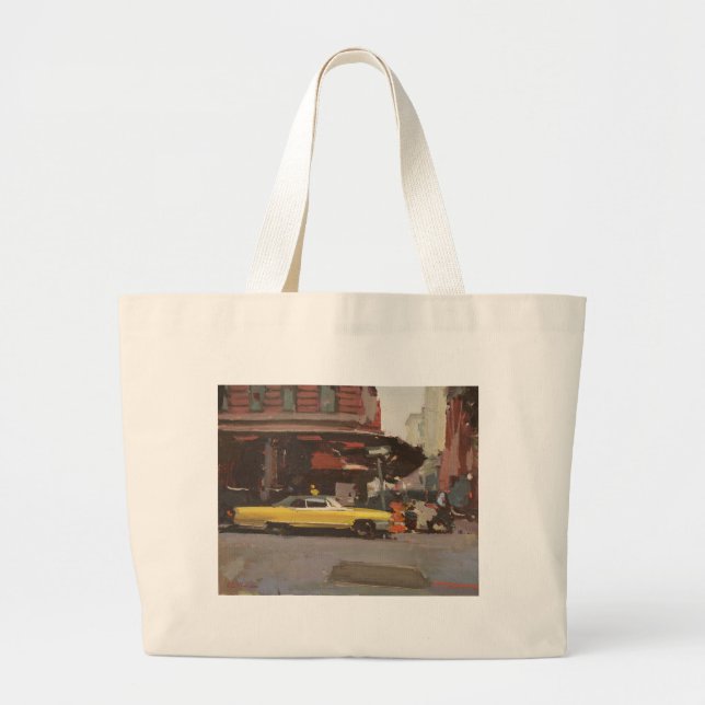 Yellow Cadillac 2012 Large Tote Bag (Front)