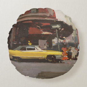 Yellow Cadillac 2012 Round Cushion