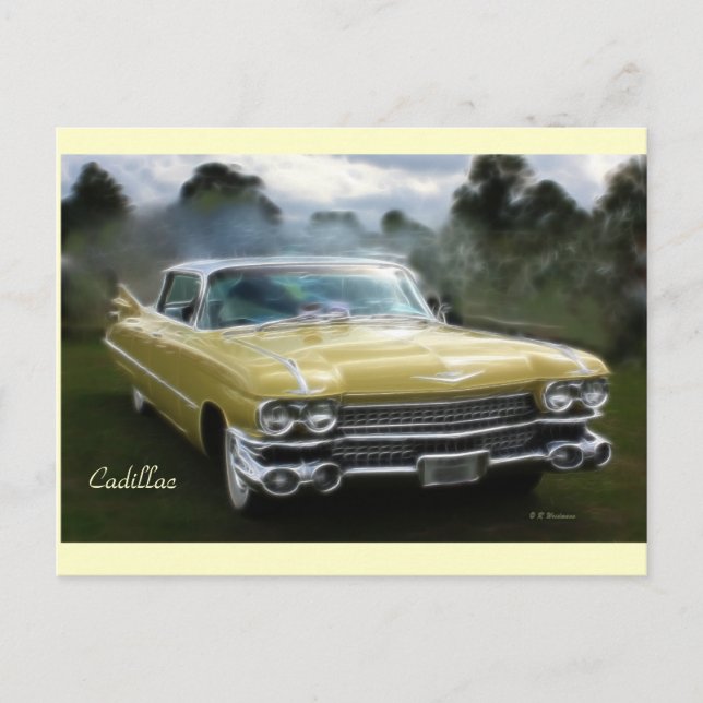 Yellow Cadillac Postcard (Front)