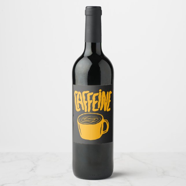 Yellow Caffeine Wine Label (Front)