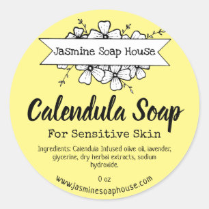 Yellow Calendula Soap Labels