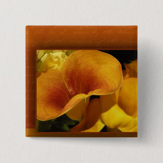 Yellow calla lily 15 cm square badge