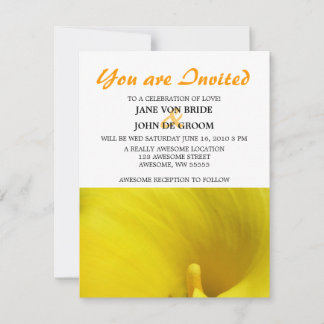 Yellow Calla Lily Flower Invitation