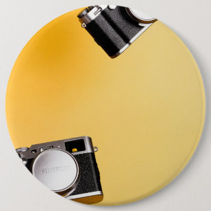 yellow cameras 6 cm round badge