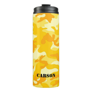 Yellow Camo NAME Sports Active Adventure Fun Thermal Tumbler