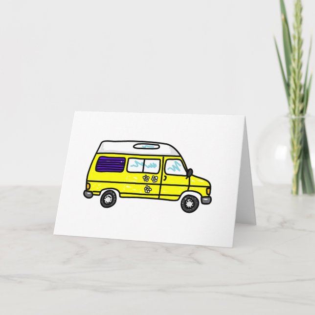 Yellow Campervan Card (Front)