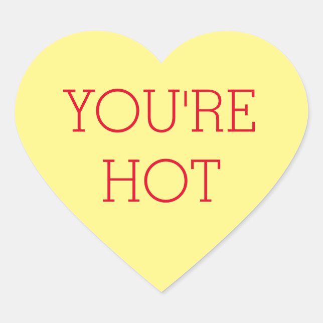 Yellow Candy Conversation Heart Sticker customtext (Front)