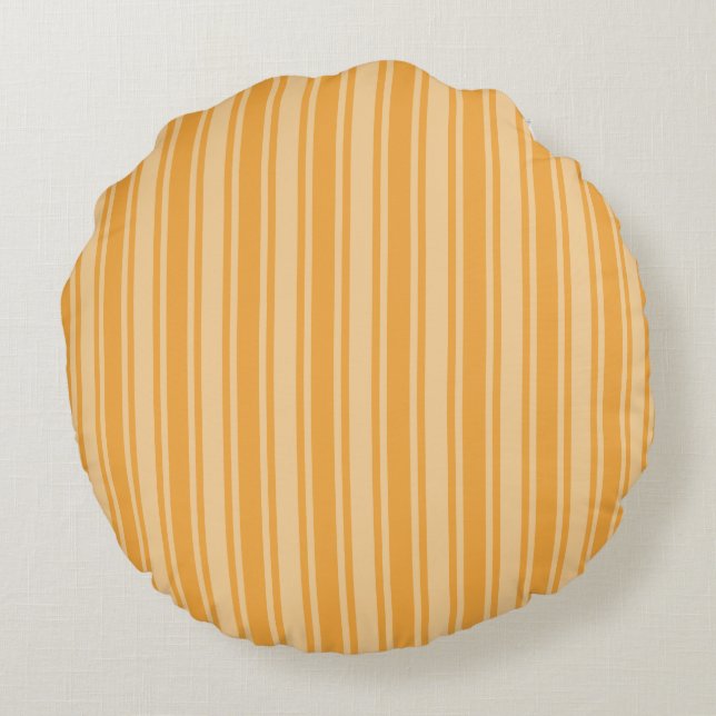Yellow candy stripes round cushion (Back)