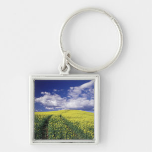 Yellow canola in Whitman County Washington state Key Ring