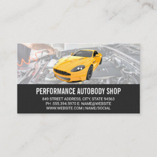 Yellow Car Mechanic Business Card