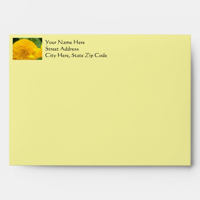 Yellow Card Envelopes Yellow Sunflowers (Front)