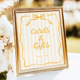 Yellow Cards & Gifts Table Sign