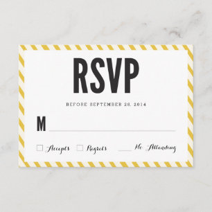 Yellow Carnival Stripes RSVP Response Card