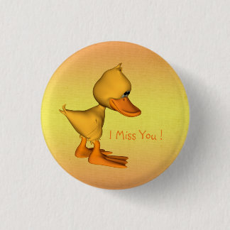 Yellow Cartoon Duck 3 Cm Round Badge