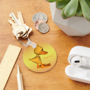 Yellow Cartoon Duck Key Ring
