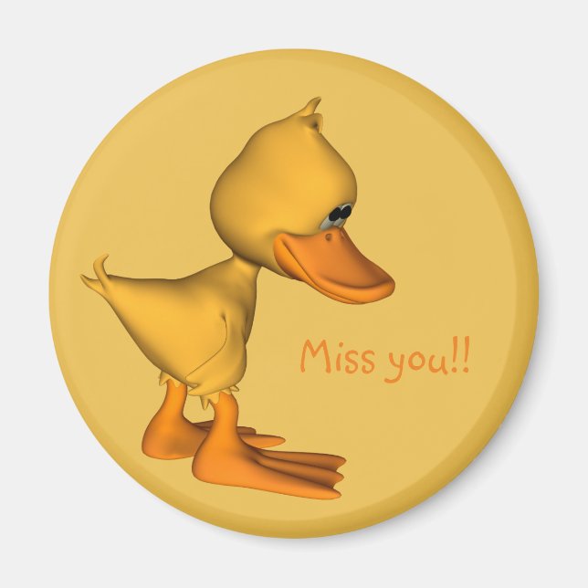 Yellow Cartoon Duck Magnet (Front)