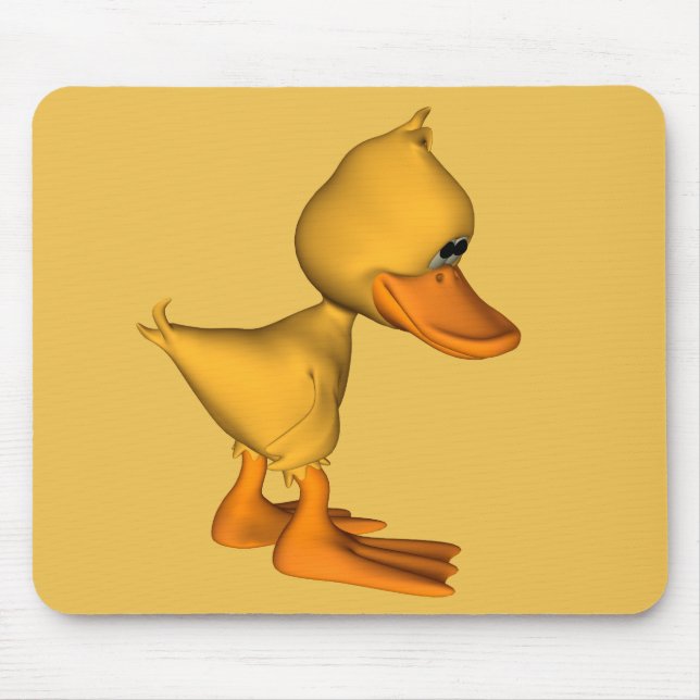 Yellow Cartoon Duck Mouse Pad (Front)