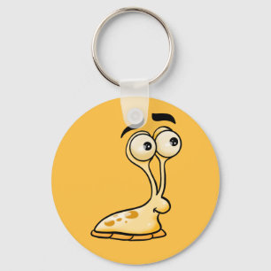 Yellow Cartoon Slug Key Ring