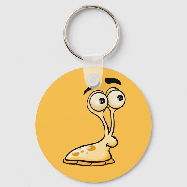 Yellow Cartoon Slug Key Ring (Front)