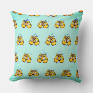 Yellow Cartoons Boxing Gloves Cushion