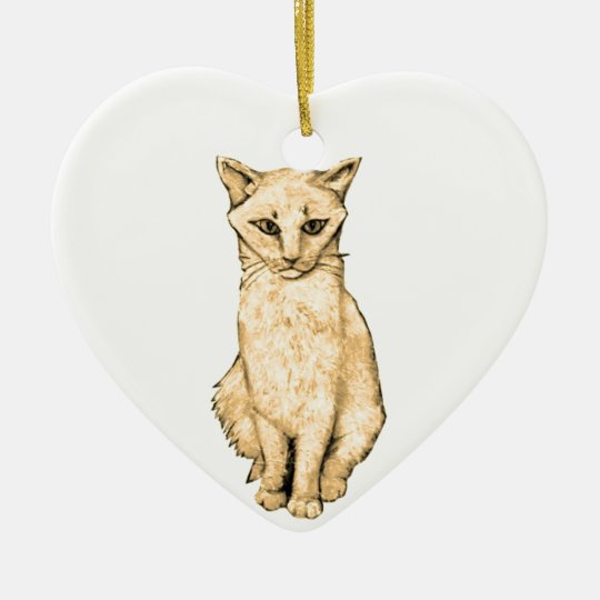 Yellow Cat Ceramic Ornament