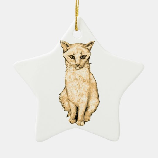 Yellow Cat Ceramic Ornament